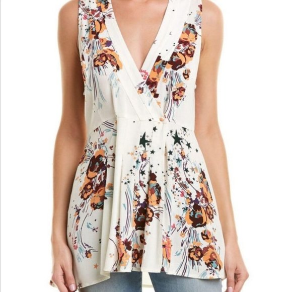 NWT Free People White/Ivory Surplice Wrap Top - Picture 1 of 7